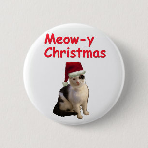 Meowy Weihnachten Button