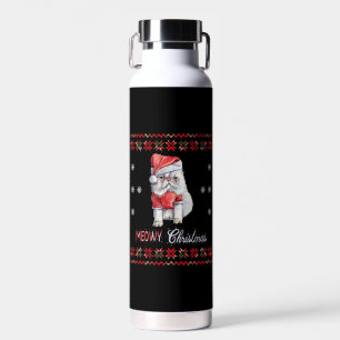Meowy Weihnachten, Cat Lover frohe Weihnachtskatme Trinkflasche