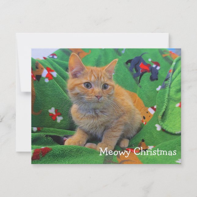 Meowy Weihnachten Dankeskarte (Vorderseite)