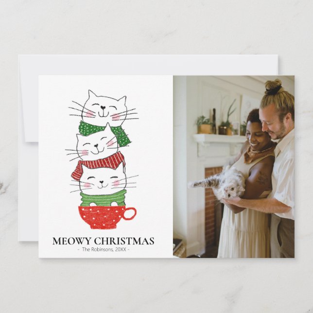 Meowy Weihnachten Drei Katzen Cup Scarves Foto Nie (Vorderseite)