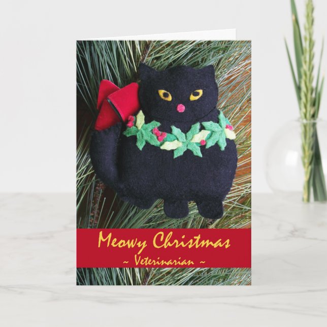 Meowy Weihnachten für Tierärztin, Cat Ornament (Vorderseite)