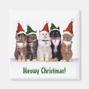 "Meowy Weihnachten!" Katzen in den Hüten Magnet