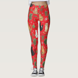 Meowy Weihnachten Katzenleggings - Geschenk für Ka Leggings