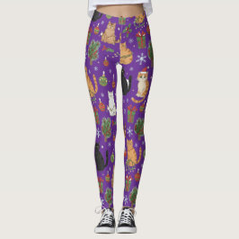 Meowy Weihnachten Katzenleggings - Geschenk für Ka Leggings