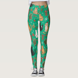 Meowy Weihnachten Katzenleggings - Geschenk für Ka Leggings