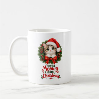 Meowy-Weihnachten-Niedliche-Katze-Feiertags-Tasse Kaffeetasse