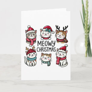 Meowy Weihnachten Niedlichen Katzen Urlaub Leere g Karte