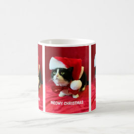 Meowy Weihnachten Pfirsiche die Tuxedo Cat Tasse