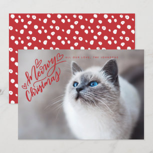 Meowy Weihnachten Rote Hand Briefe Cat Full Foto