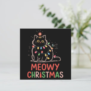 Meowy Weihnachten Weihnachten Lichter Black Cat Pa