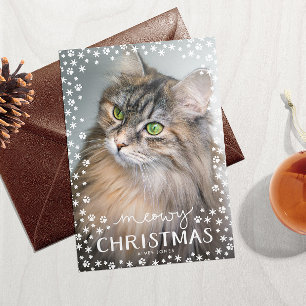 Meowy Weihnachts Cat Lover Holiday Foto Card Feiertagskarte