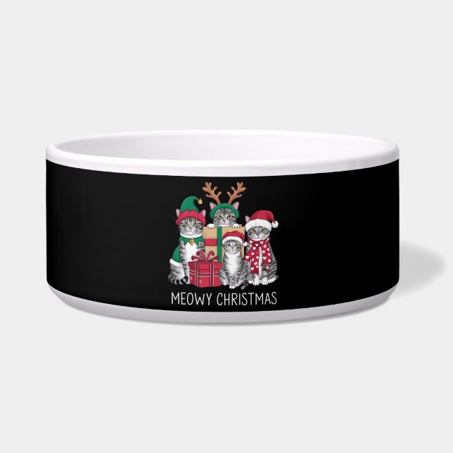 Meowy Weihnachts Cat Xmas Funny Cats Lover Napf (Vorderseite)