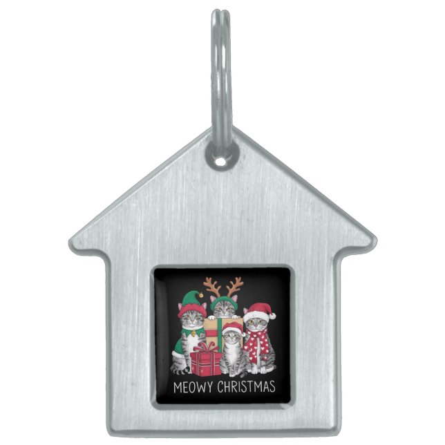 Meowy Weihnachts Cat Xmas Funny Cats Lover Tiermarke (Vorderseite)