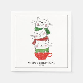 Meowy Weihnachts Custom Cats Cup Skarabäen Niedlic Serviette