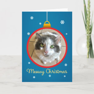Meowy Weihnachts-CUSTOM FRAME fügen Sie Ihre Katze Feiertagskarte