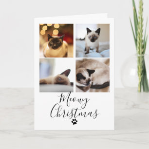 Meowy Weihnachts Foto Collage Katze Weihnachtskart Einladung