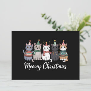 Meowy Weihnachts glückliche Katze Jahr Katze über Feiertagskarte