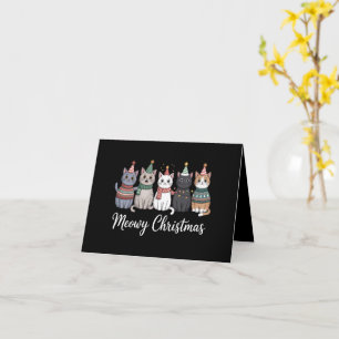 Meowy Weihnachts glückliche Katze Jahr Katze über Karte