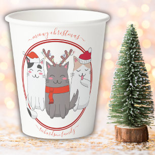 Meowy Weihnachts Weihnachtskatzen Pappbecher