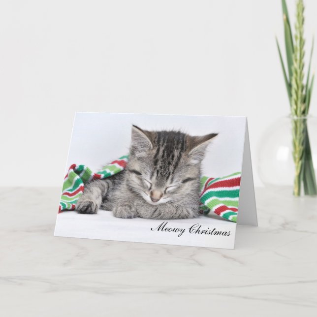 Meowy Weihnachtskarte Feiertagskarte (Vorderseite)
