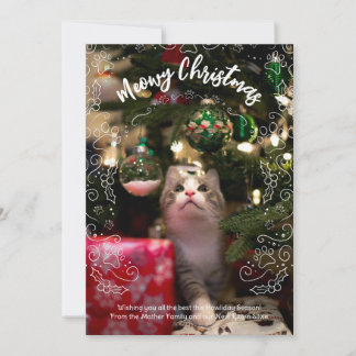 Meowy Weihnachtskatze Pet Foto Weihnachtskarte Einladung