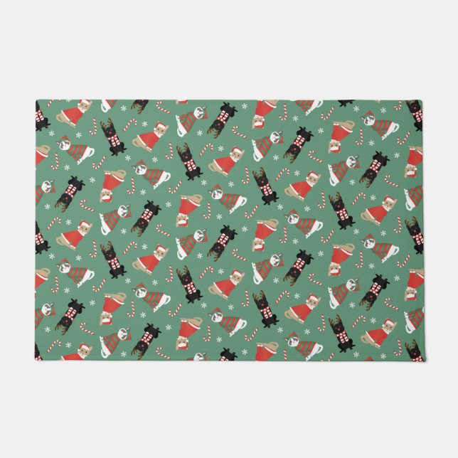 Meowy Weihnachtskatzen Fußmatte (Vorderseite)