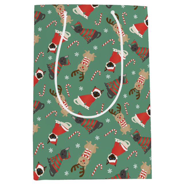 Meowy Weihnachtskatzen Mittlere Geschenktüte (Vorderseite)