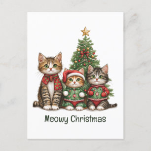 Meowy Weihnachtskatzen Postkarte