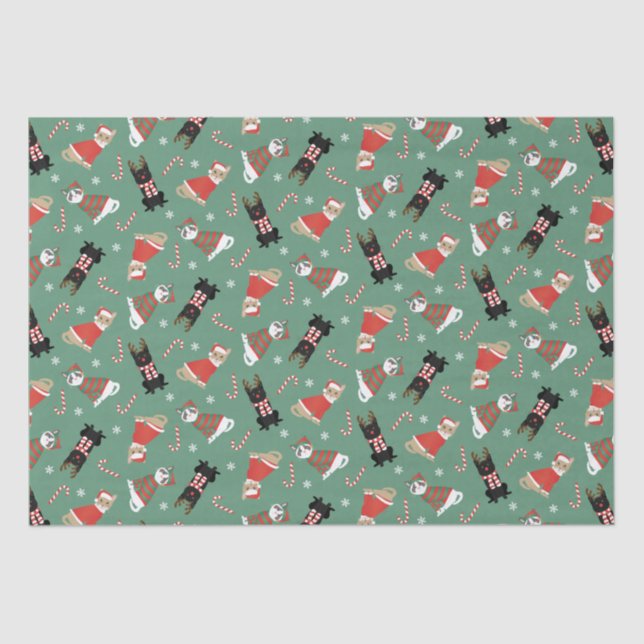 Meowy Weihnachtskatzen Seidenpapier (Vorderseite)