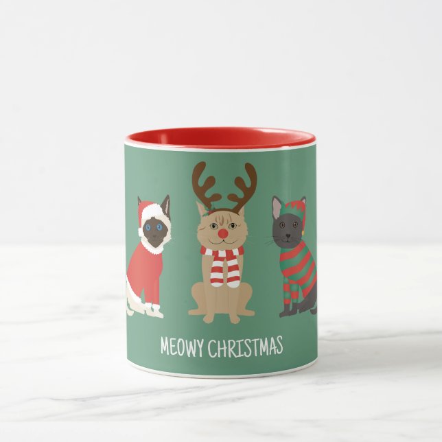 Meowy Weihnachtskatzen Tasse (Zentrum)