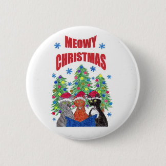 Meowy Weihnachtsknopf Button