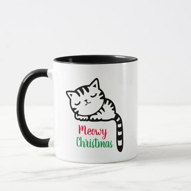 Meowy Weihnachtsschlafen Kitty Tasse (Links)