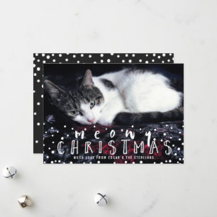 Meowy Weihnachtsschnee Frame Cat Holiday Foto Feiertagskarte