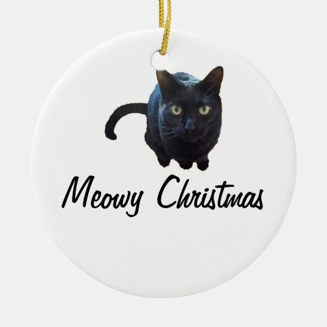 Meowy Weihnachtsverzierung Keramikornament (Vorne)