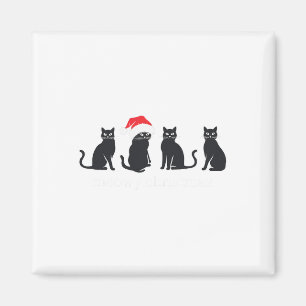 Meowys Christmas Black Cat Weihnachtsmannmützen pr Magnet