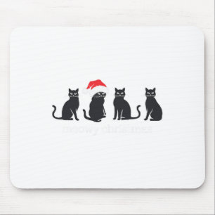 Meowys Christmas Black Cat Weihnachtsmannmützen pr Mousepad