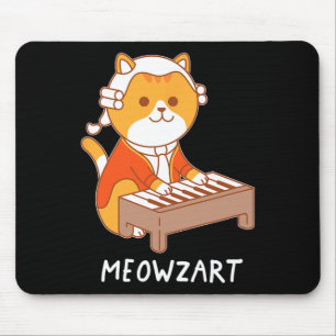 Meowzart Cat Pun Clico Piano Mousepad