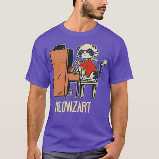 Meowzart Eine Niedliche Katze, die Klavier spielt T-Shirt