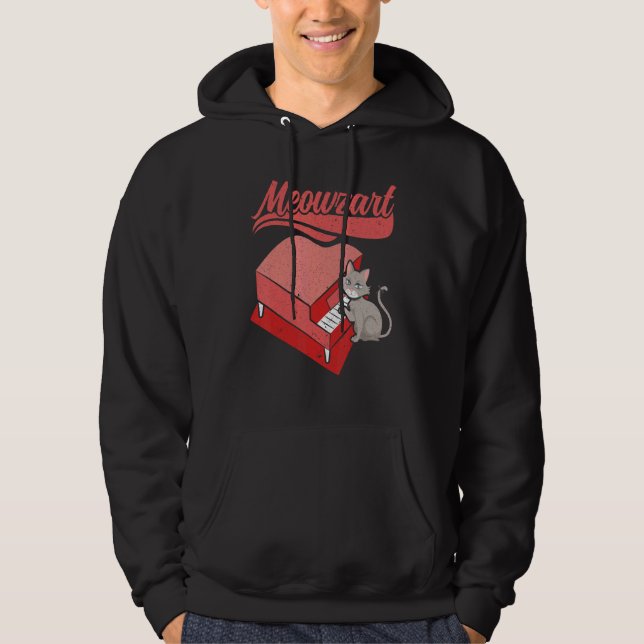Meowzart Musikinstrument Musiker Pianist Cat P Hoodie (Vorderseite)