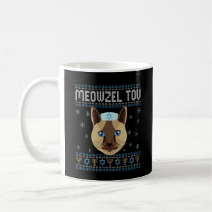 Meowzel Tov Cat Mazel Ugly Hanukkah Sweater Kaffeetasse