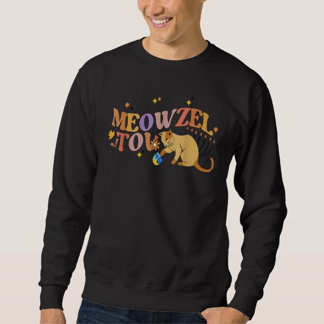Meowzel Tov Chanukah Jewish Cat Hanukkah Sweatshirt (Vorderseite)