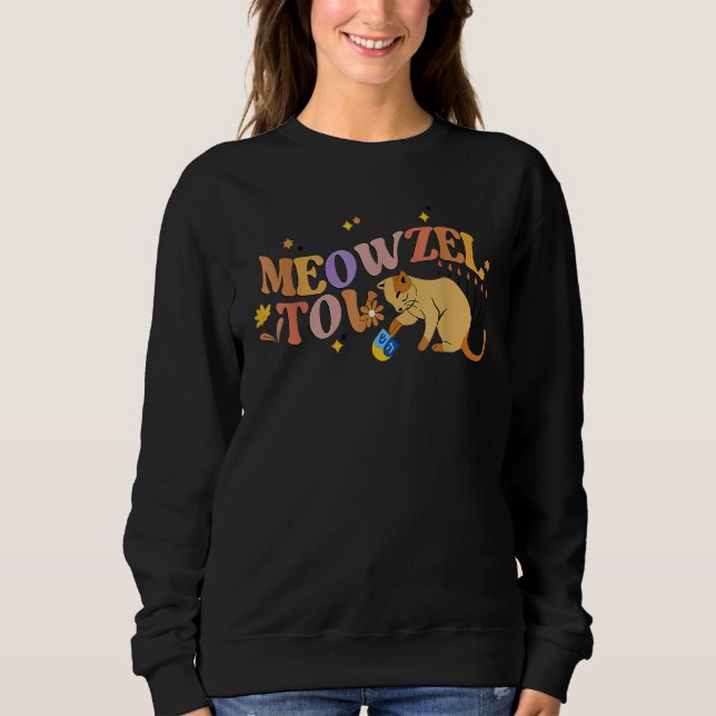 Meowzel Tov Chanukah Jewish Cat Hanukkah Sweatshirt (Vorderseite)