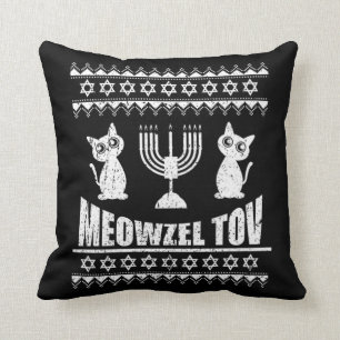 Meowzel Tov Chanukah Jüdische Katze Owner Hanukkah Kissen
