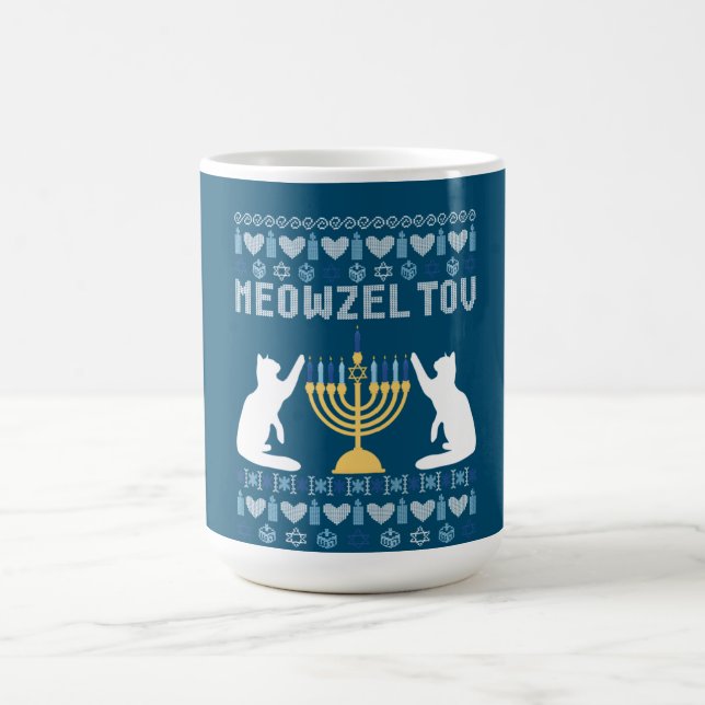 Meowzel Tov Chanukah Kaffeetasse (Mittel)