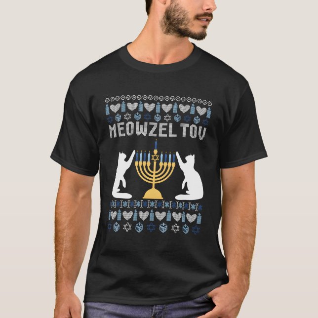 Meowzel Tov Chanukah T-Shirt (Vorderseite)