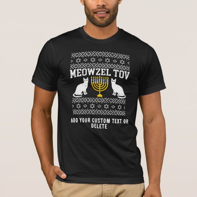 Meowzel Tov Funny Cat Hanukkah Chanukah jüdisch T-Shirt (Vorderseite)