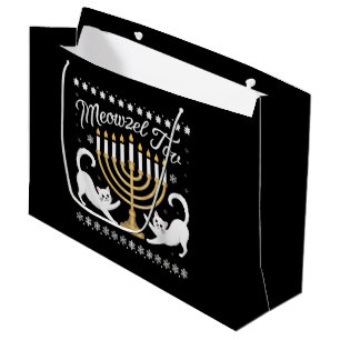 Meowzel Tov Funny Chanukah Hanukkah Ugly Sweater Große Geschenktüte