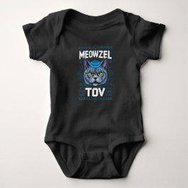 Meowzel Tov Hanukkah Juwish Cat Holiday Baby Strampler
