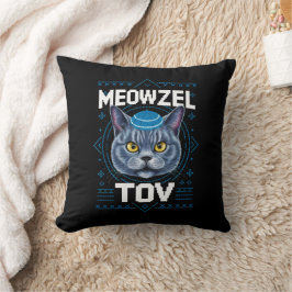 Meowzel Tov Hanukkah Juwish Cat Holiday Kissen