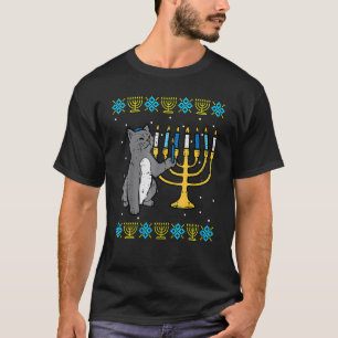 Meowzel Tov Jewish Cat Ugly Hanukkah Sweater Chan T-Shirt